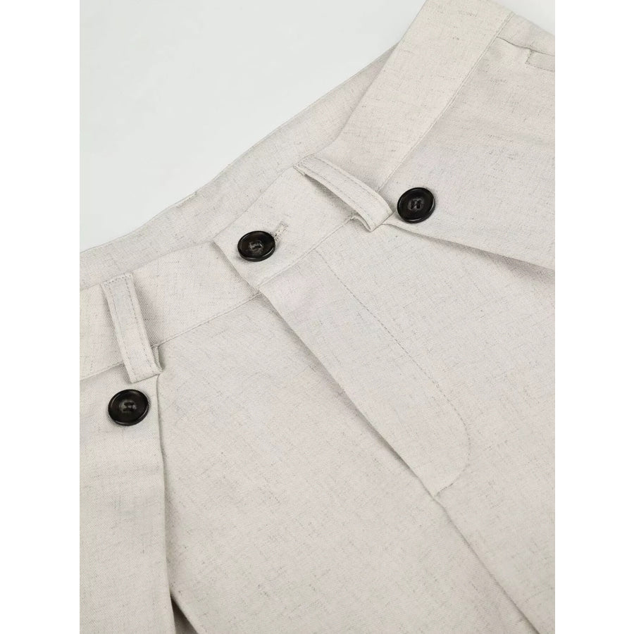 Men’s Wide-Leg Pleated Casual Pants Apparel and Accessories