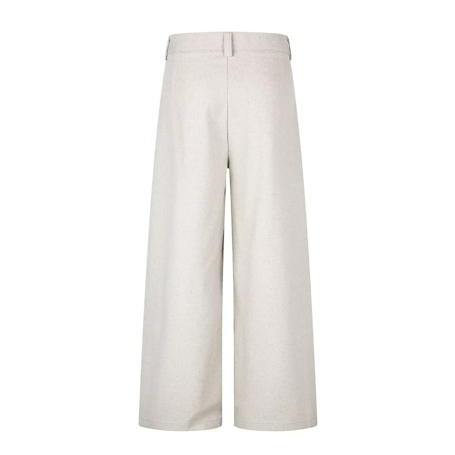 Men’s Wide-Leg Pleated Casual Pants Apparel and Accessories