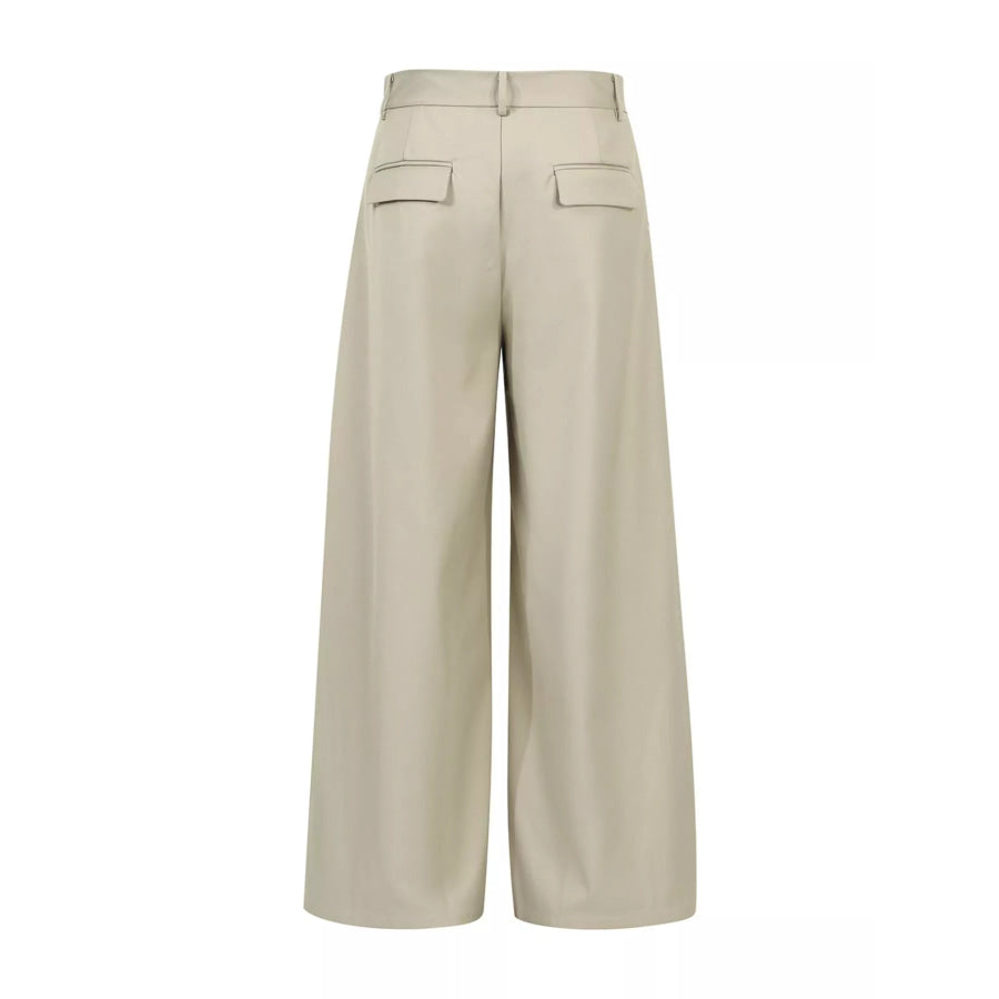 Men’s Wide-Leg Pleated Pants Apparel and Accessories