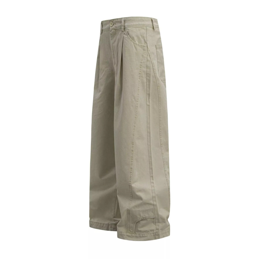 Men’s Wide Leg Pleated Pants Apparel and Accessories