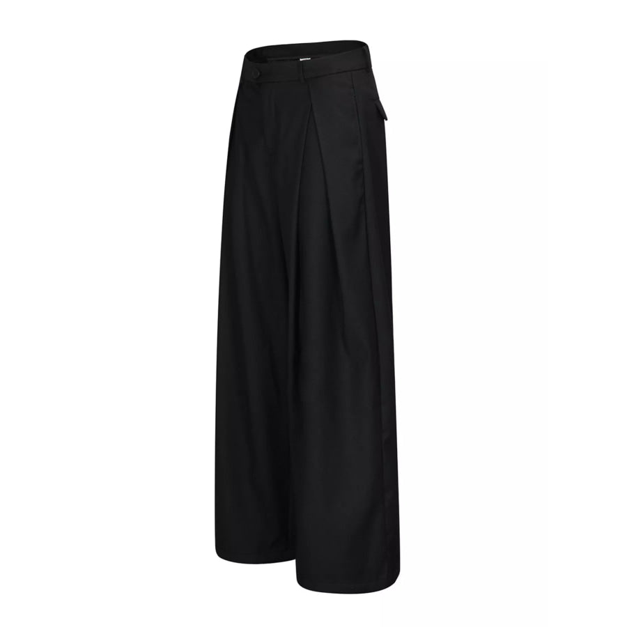 Men’s Wide-Leg Pleated Pants Apparel and Accessories