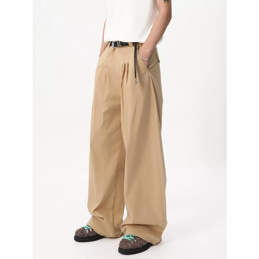 Men’s Wide Leg Pleated Pants
