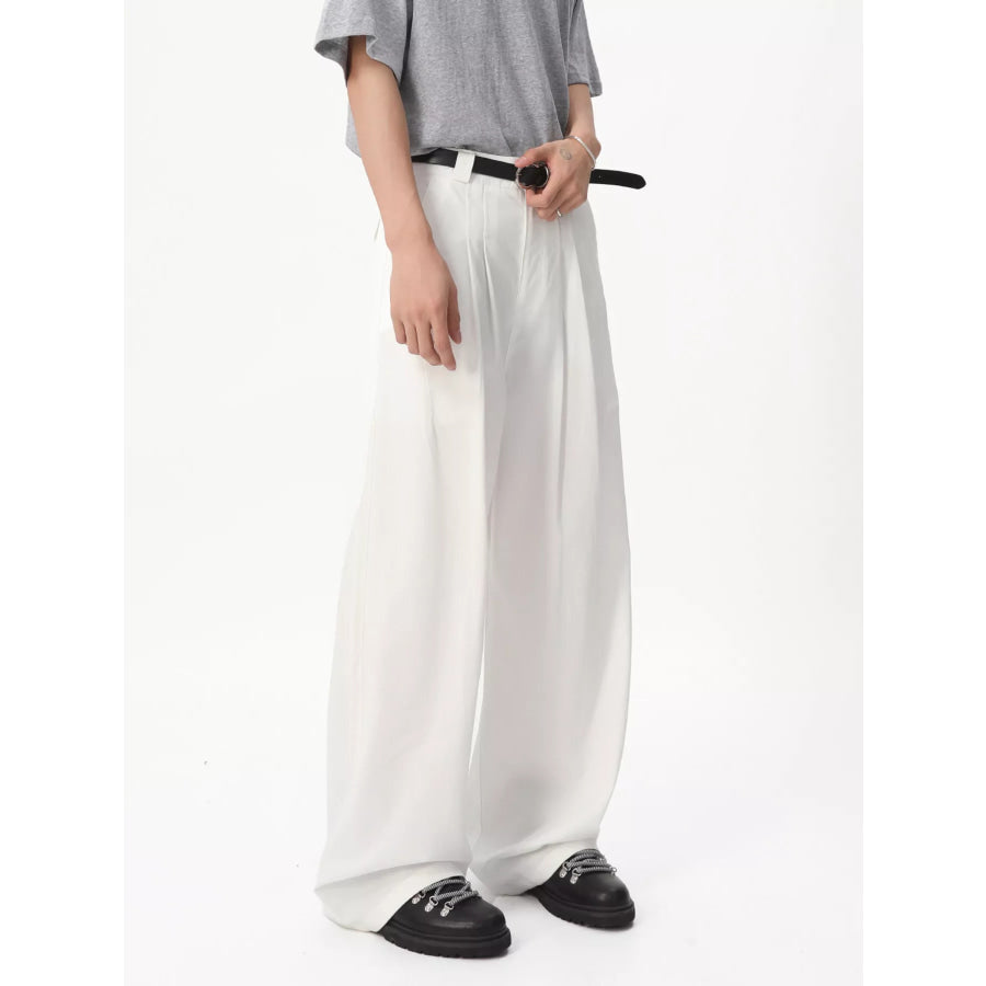 Men’s Wide Leg Pleated Pants