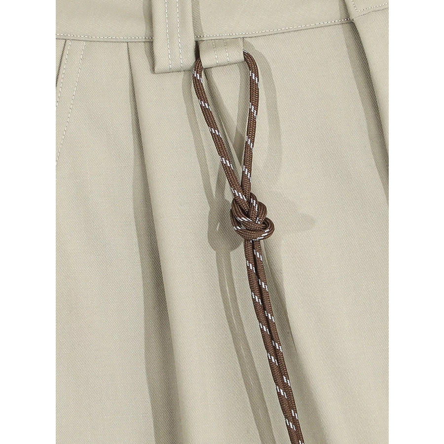 Men’s Wide-Leg Shorts with Decorative Drawstring