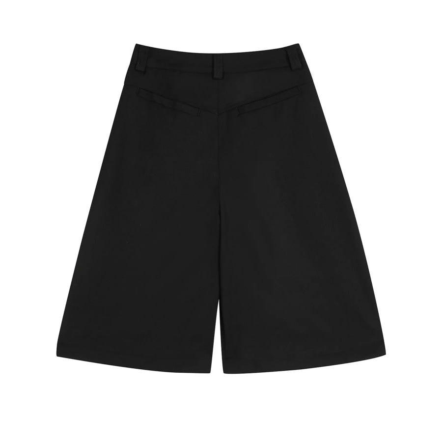 Men’s Wide-Leg Shorts with Decorative Drawstring