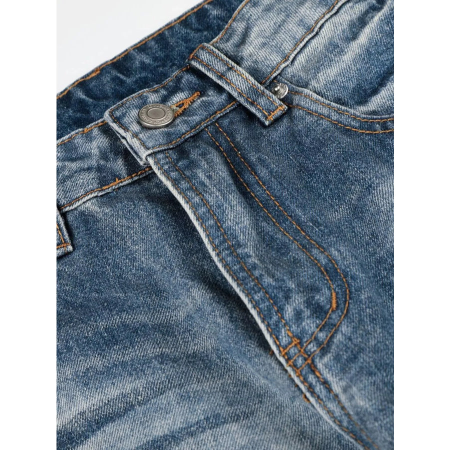 Men’s Wide Leg Vintage Wash Jeans Apparel and Accessories