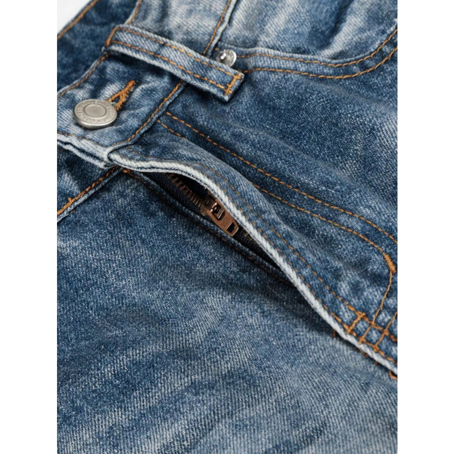 Men’s Wide Leg Vintage Wash Jeans Apparel and Accessories