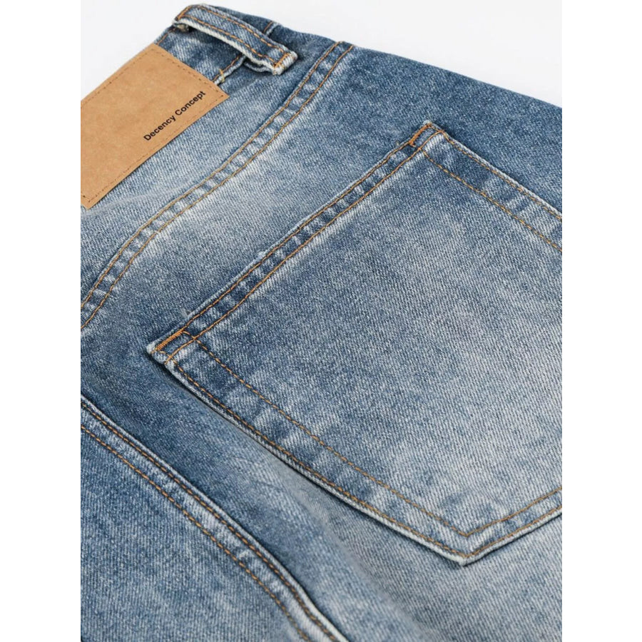 Men’s Wide Leg Vintage Wash Jeans Apparel and Accessories