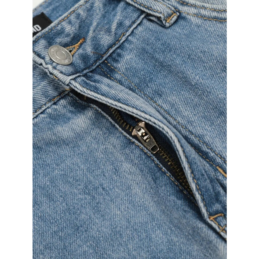 Men’s Wide Leg Wash Jeans Apparel and Accessories