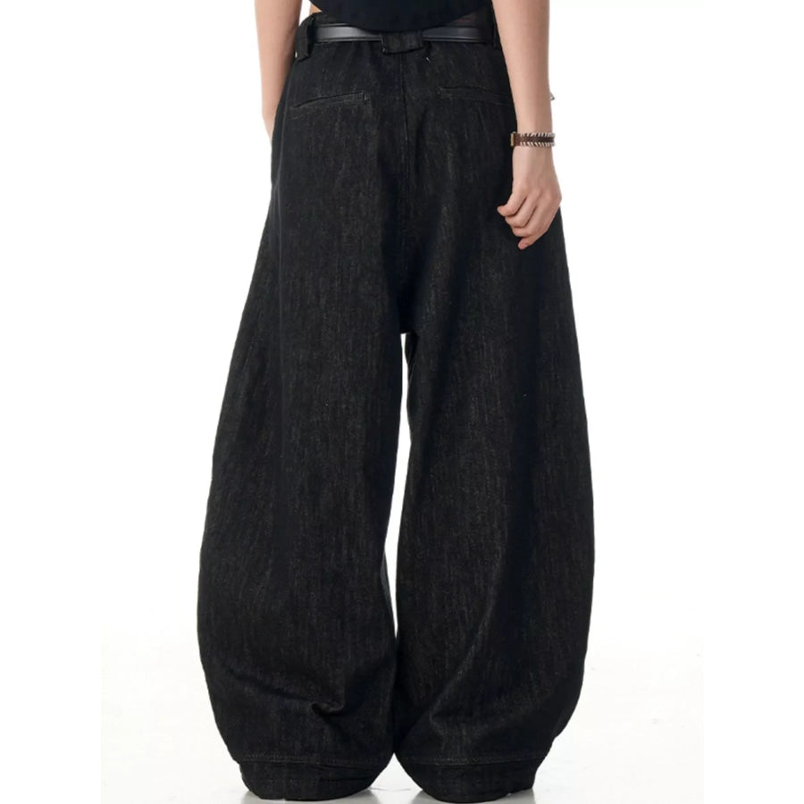 Men’s Wide Leg Wash Jeans Apparel and Accessories