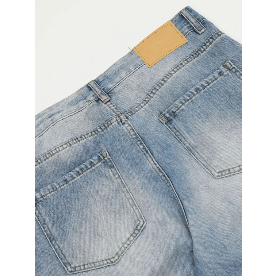 Men’s Wide Leg Wash Jeans Apparel and Accessories