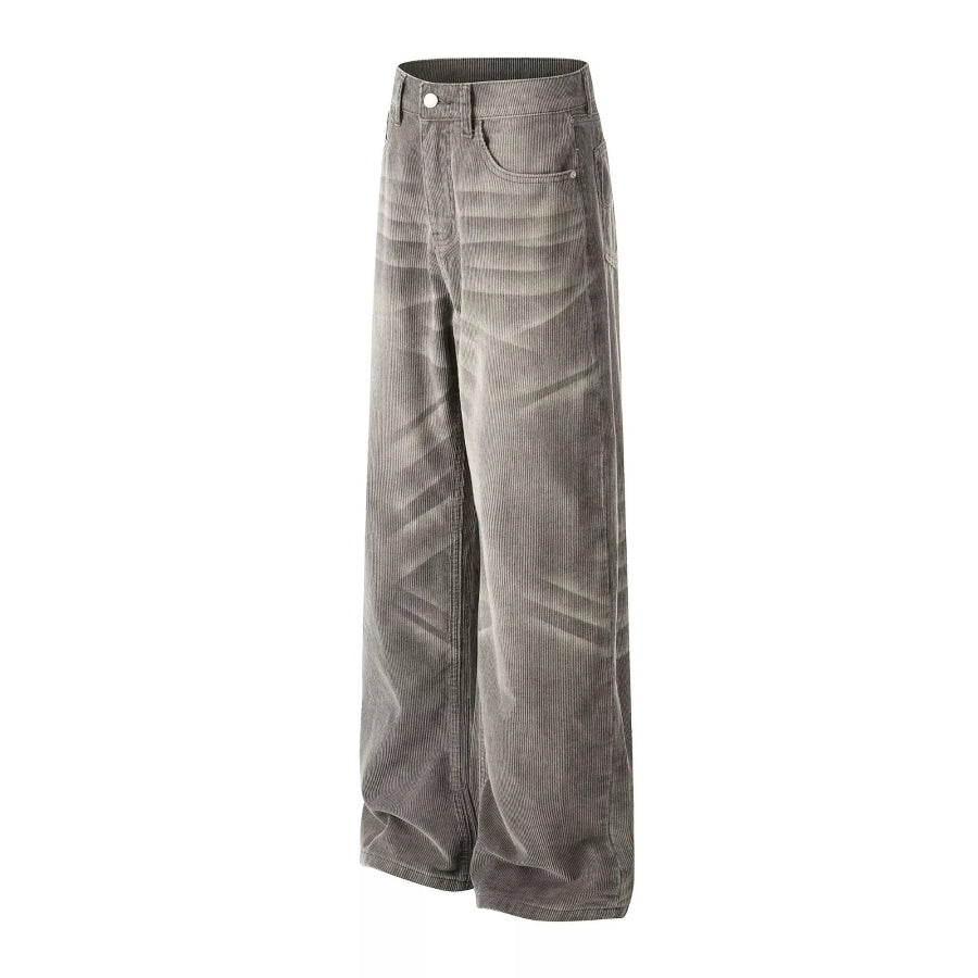 Men’s Wide Leg Washed Jeans Grey / S Apparel and Accessories