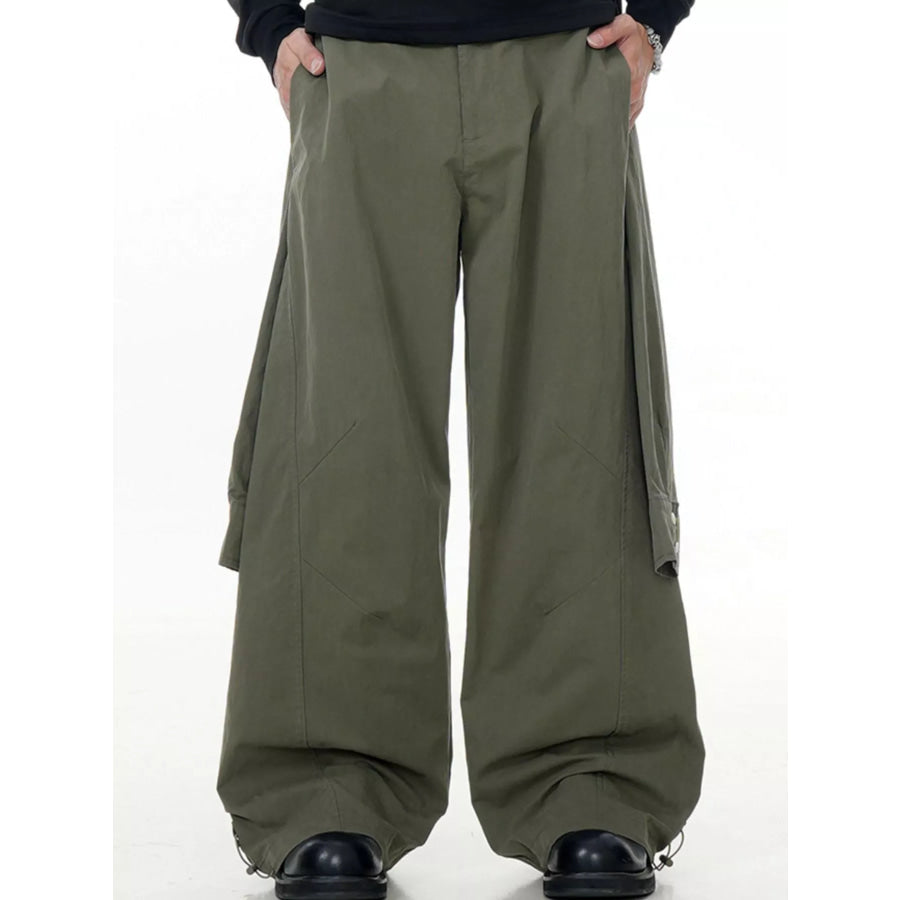 Men’s Wide-Legged Casual Pants Army Green / S Apparel and Accessories