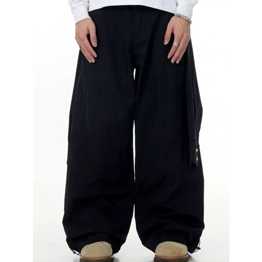 Men’s Wide-Legged Casual Pants Black / S Apparel and Accessories