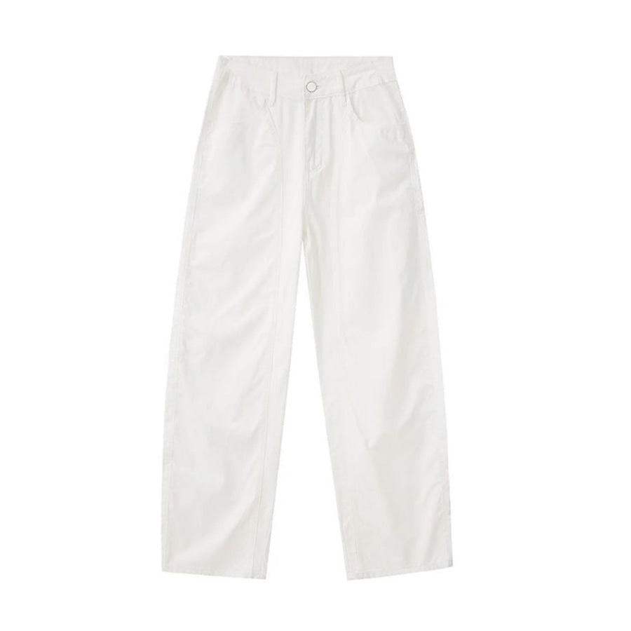 Men’s Wide-Legged Casual Pants White / XS Apparel and Accessories
