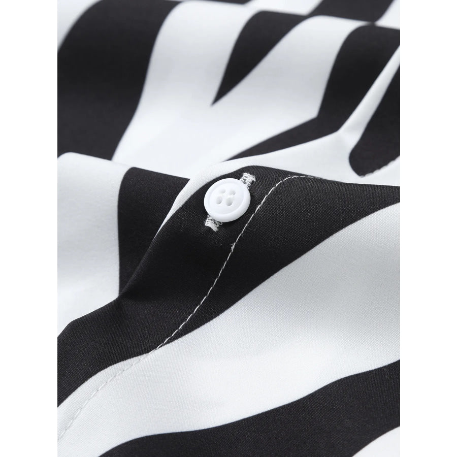 Men’s Zebra Print Short Sleeve Shirt and Shorts Set Apparel and Accessories
