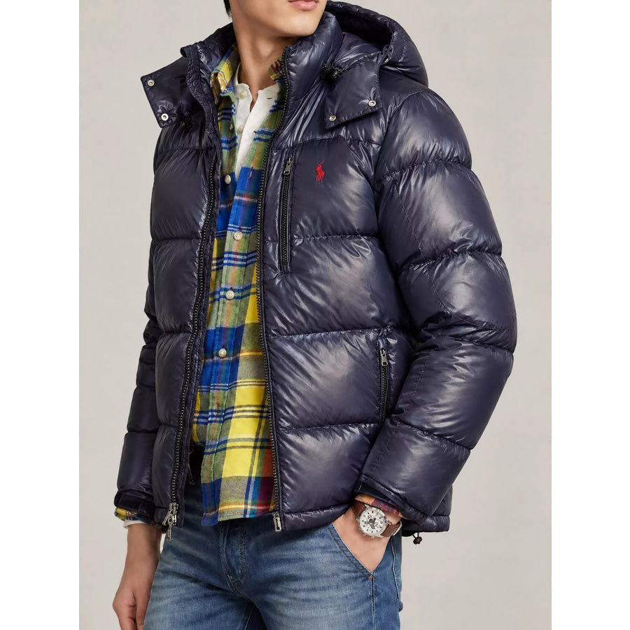 Men’s Zip Up Hooded Puffer Jacket Apparel and Accessories
