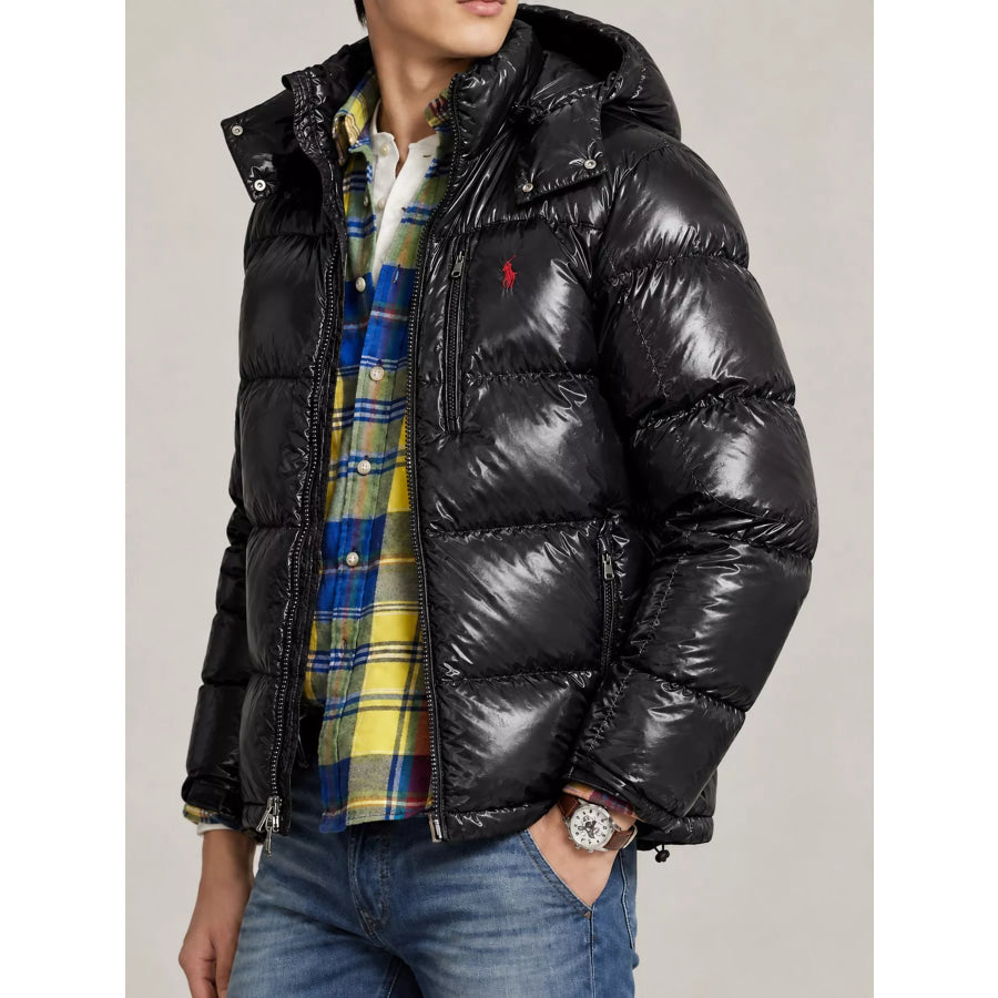 Men’s Zip Up Hooded Puffer Jacket Apparel and Accessories