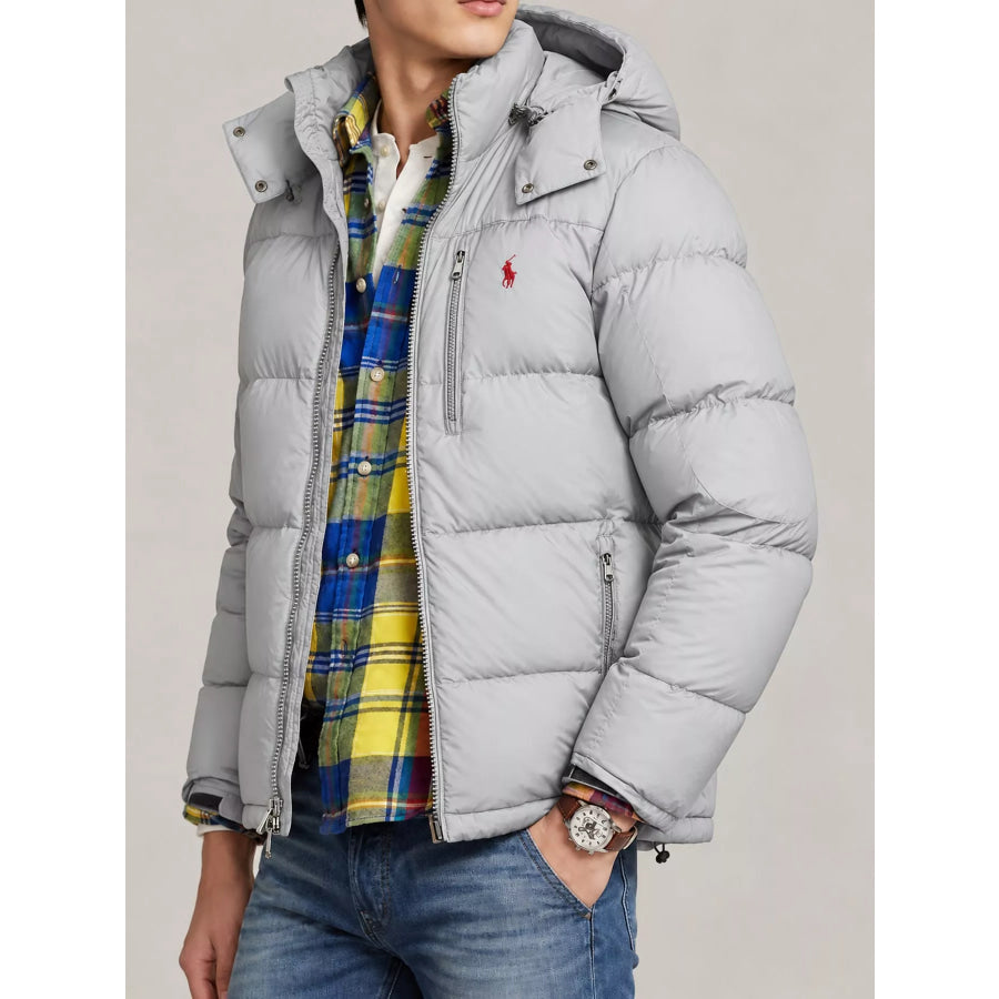 Men’s Zip Up Hooded Puffer Jacket Apparel and Accessories