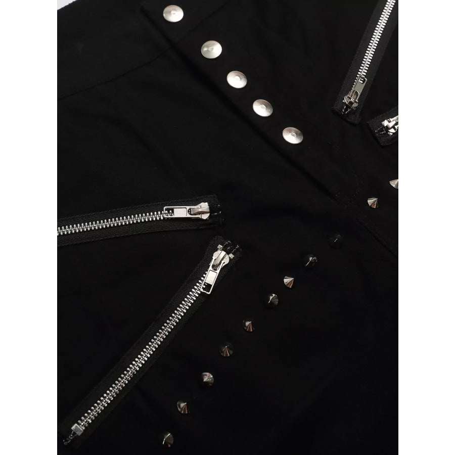 Men’s Zipper Detail Wide Leg Capris Apparel and Accessories