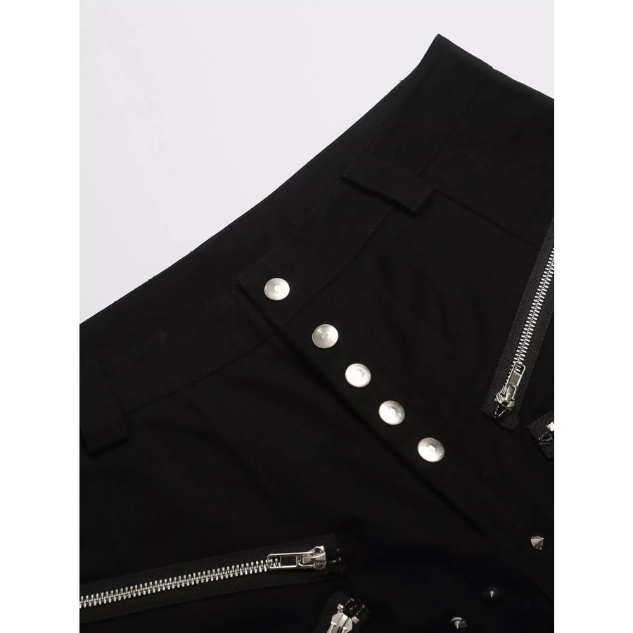 Men’s Zipper Detail Wide Leg Capris Apparel and Accessories