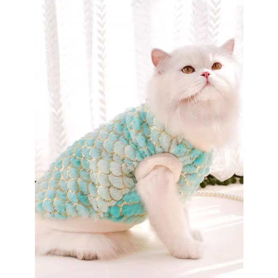 Mermaid Scale Plush Pet Top Apparel and Accessories