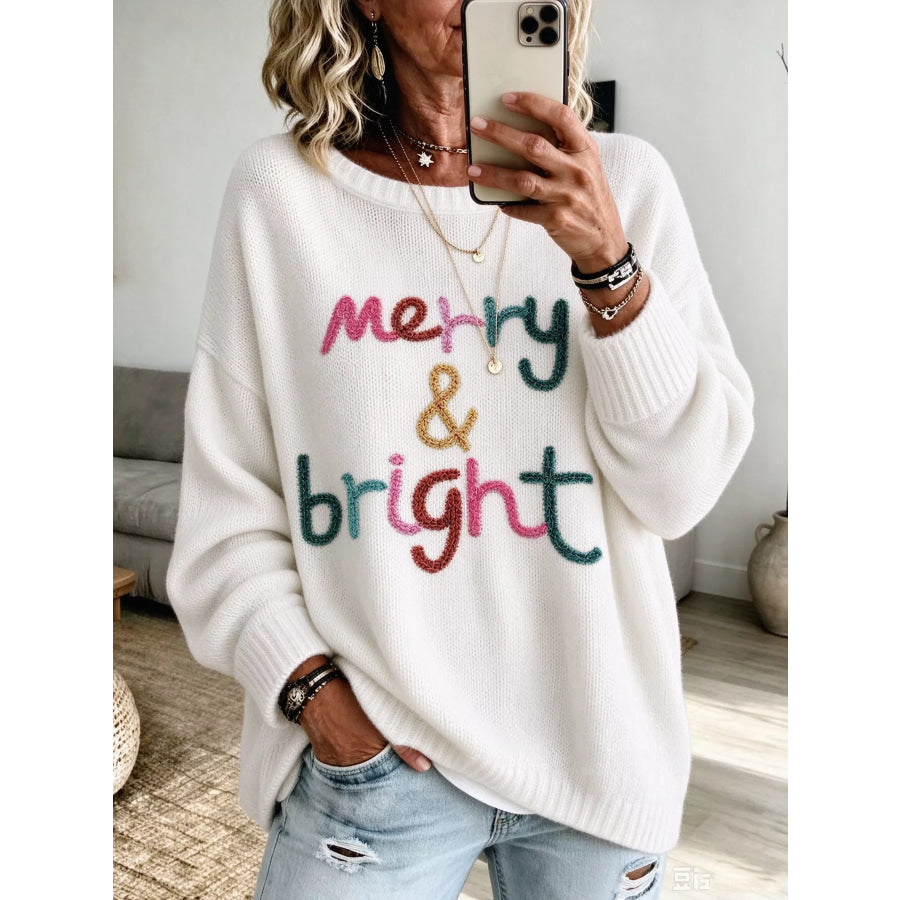 Merry & Bright Dropped Shoulder Sweater Apparel and Accessories
