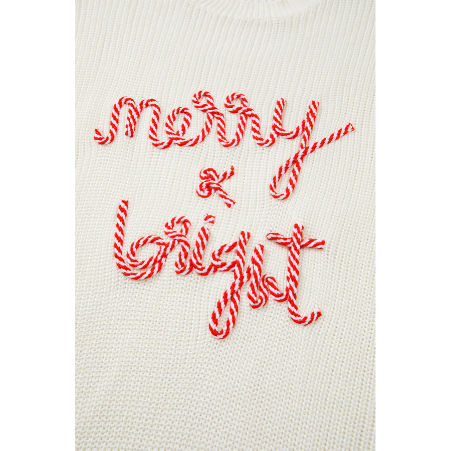 MERRY &amp; BRIGHT Round Neck Sweater Apparel and Accessories