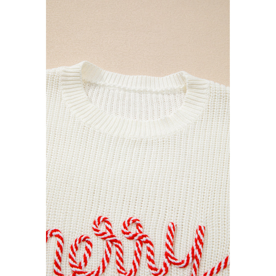 MERRY &amp; BRIGHT Round Neck Sweater Apparel and Accessories
