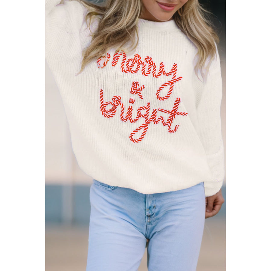 MERRY &amp; BRIGHT Round Neck Sweater Apparel and Accessories