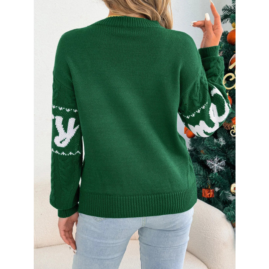 Merry Cable Knit Sweater Apparel and Accessories