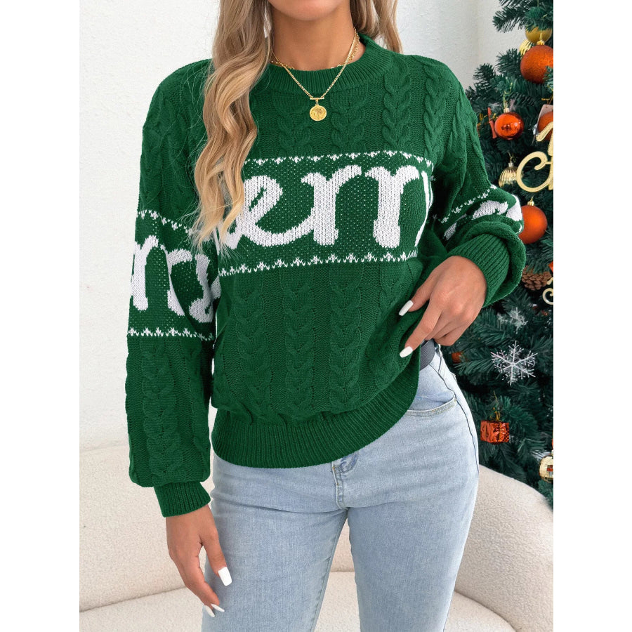 Merry Cable Knit Sweater Apparel and Accessories