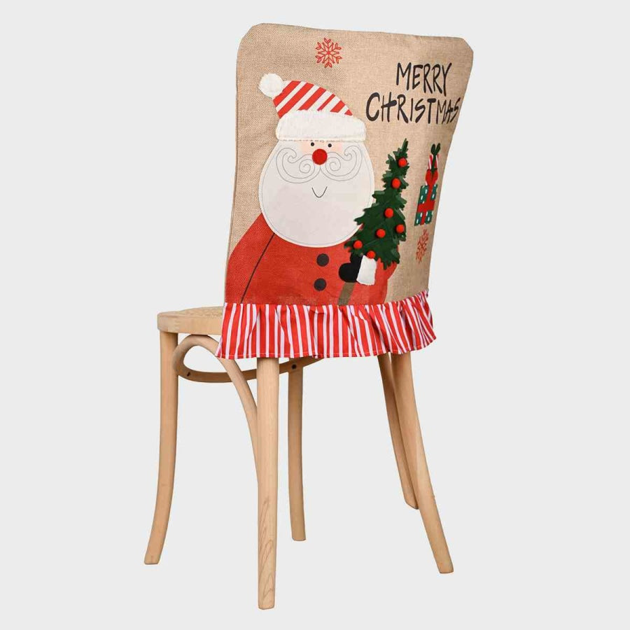 MERRY CHRISTMAS Chair Cover Deep Red / One Size