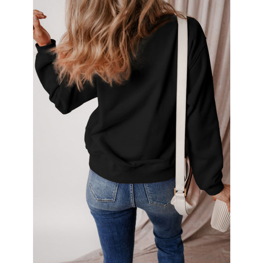 MERRY CHRISTMAS Dropped Shoulder Long Sleeve Sweatshirt Apparel and Accessories