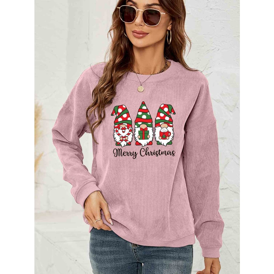 MERRY CHRISTMAS Graphic Sweatshirt Dusty Pink / S