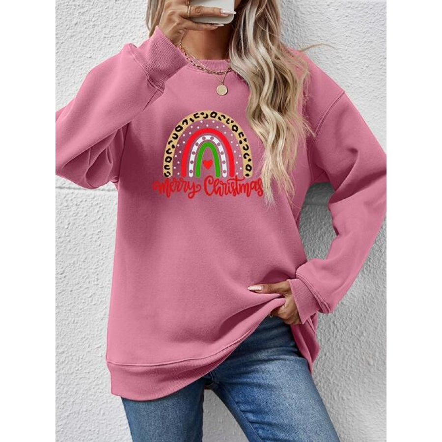 MERRY CHRISTMAS Graphic Sweatshirt Moonlit Mauve / S