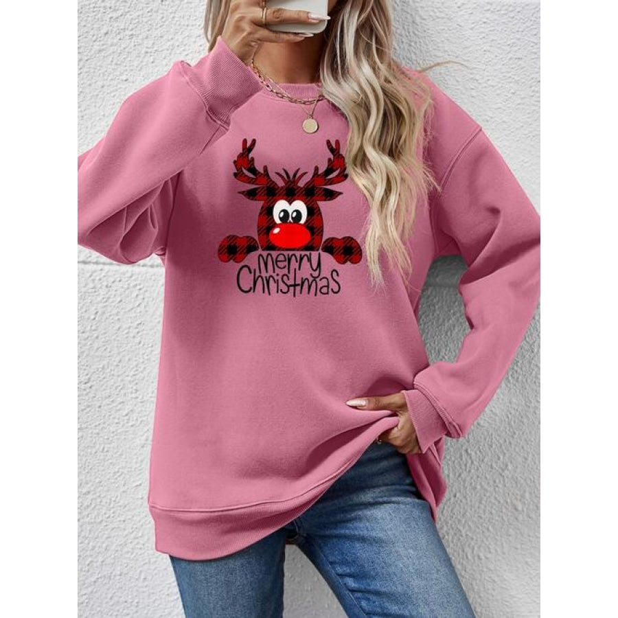 MERRY CHRISTMAS Graphic Sweatshirt Moonlit Mauve / S