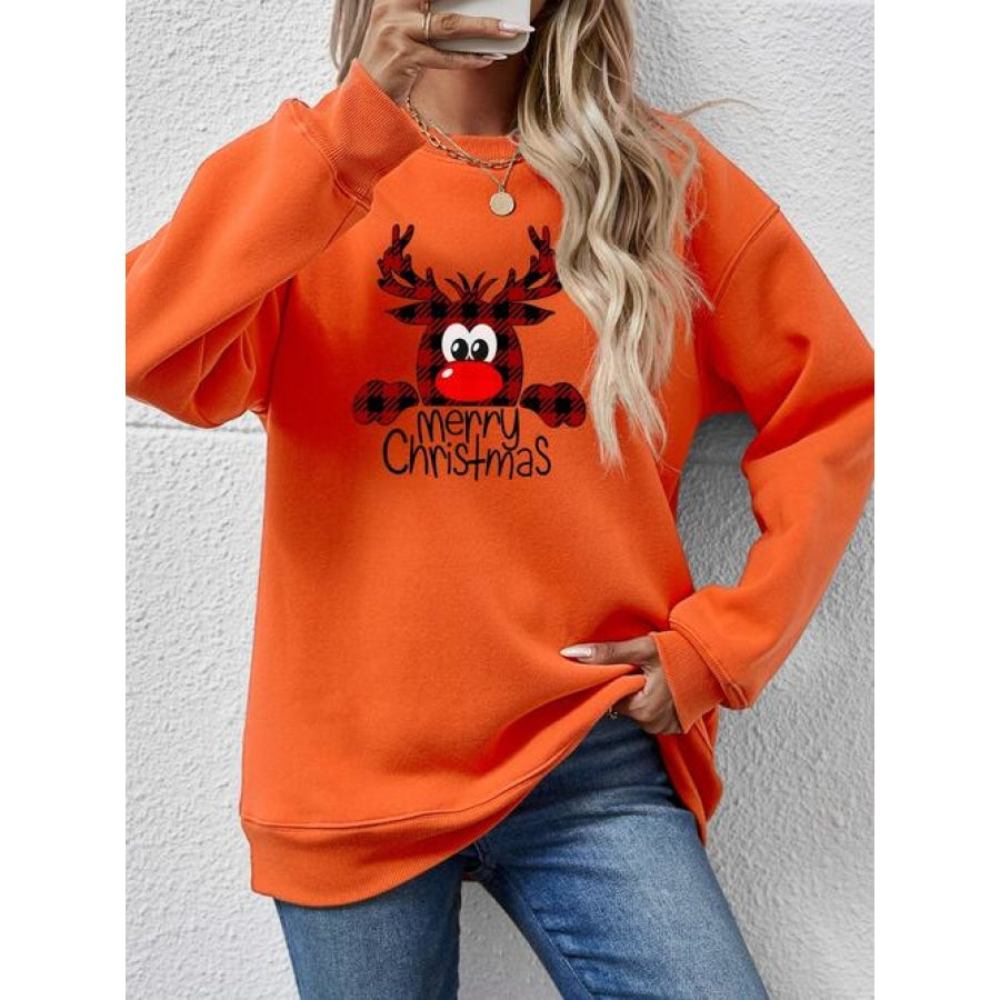 MERRY CHRISTMAS Graphic Sweatshirt Pumpkin / S