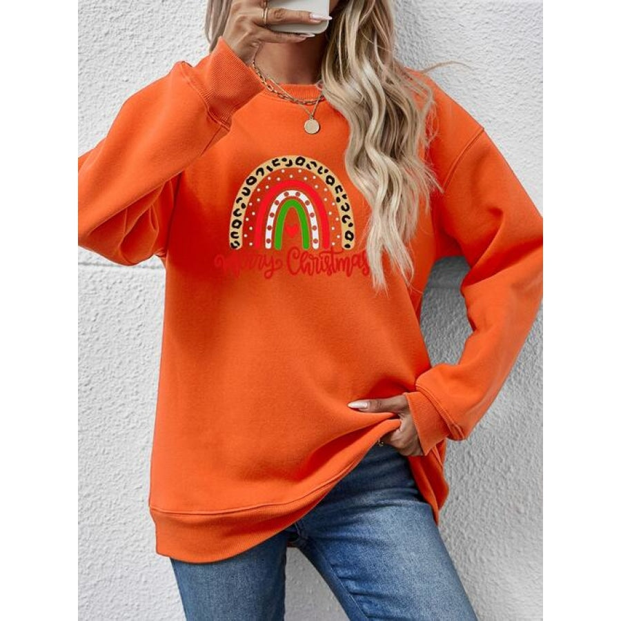 MERRY CHRISTMAS Graphic Sweatshirt Pumpkin / S