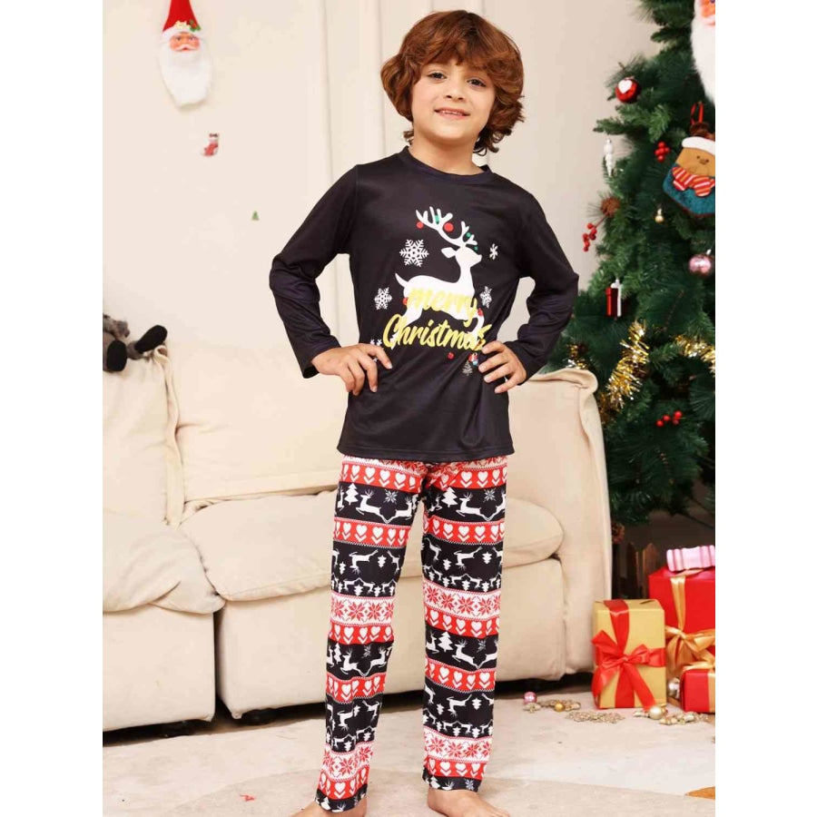 MERRY CHRISTMAS Graphic Top and Pants Set Black / 2T
