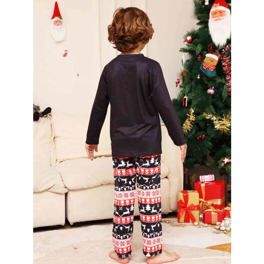 MERRY CHRISTMAS Graphic Top and Pants Set Black / 2T