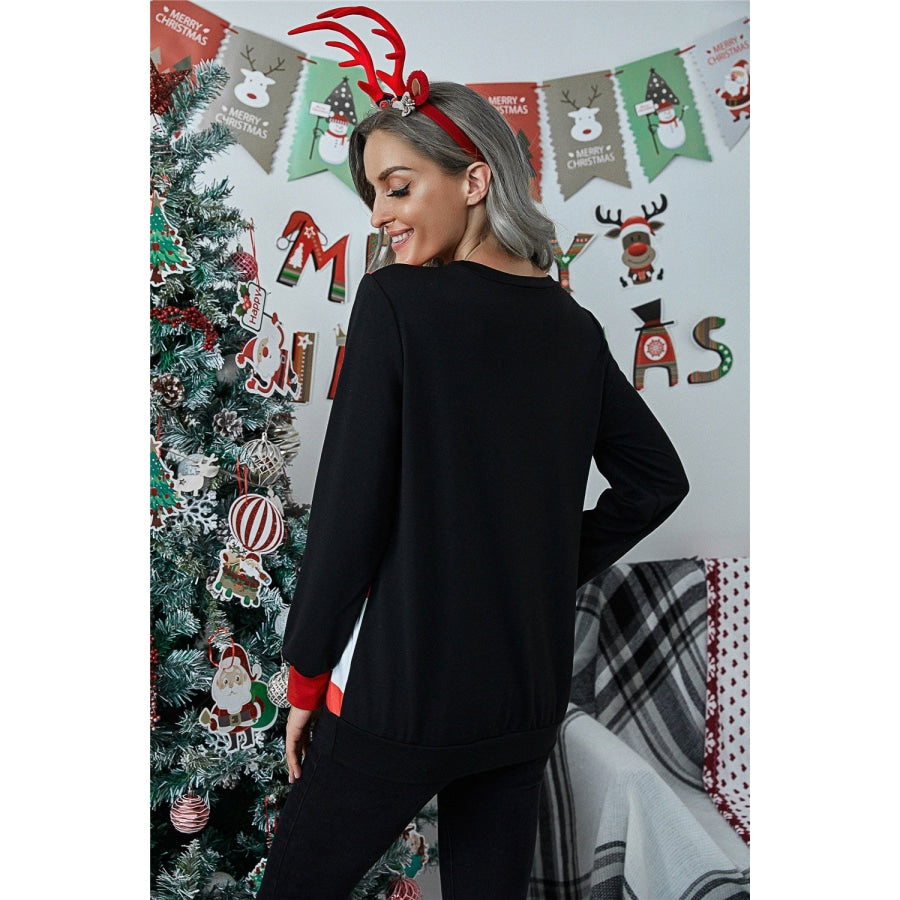 MERRY CHRISTMAS Long Sleeve Sweatshirt Black / S