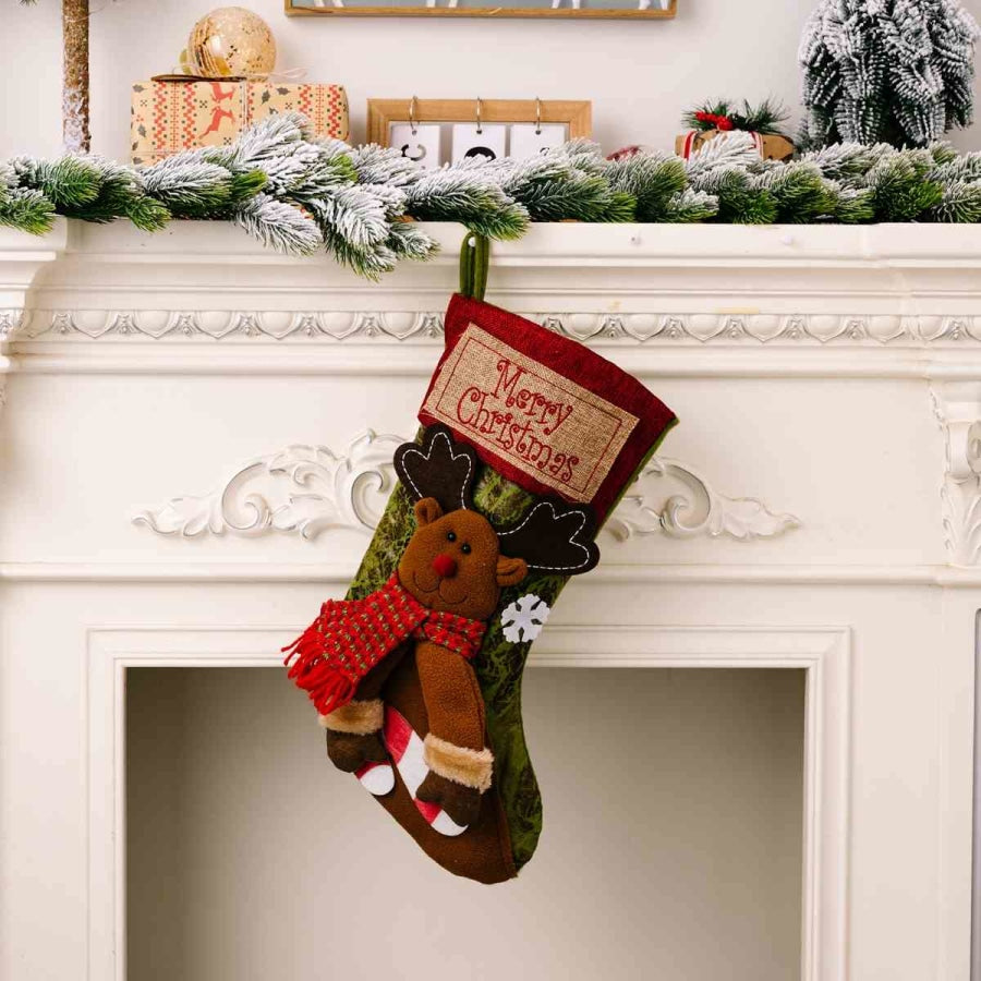 MERRY CHRISTMAS Stocking Hanging Widget Style C / One Size