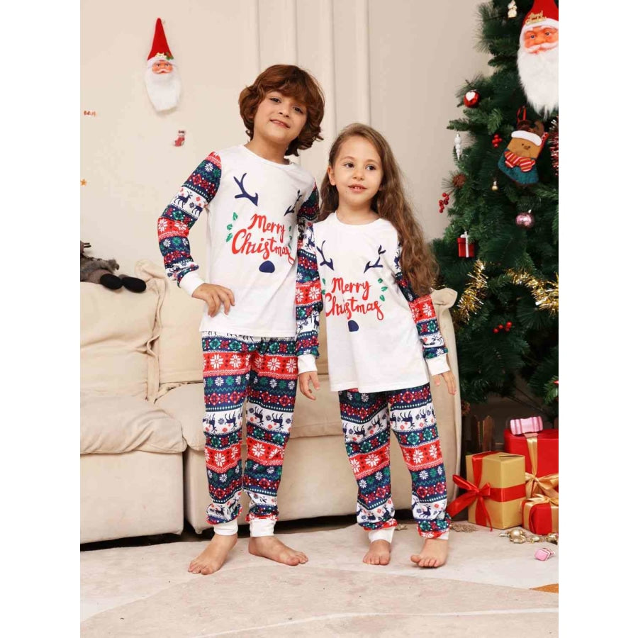 MERRY CHRISTMAS Top and Pants Set White / 2T