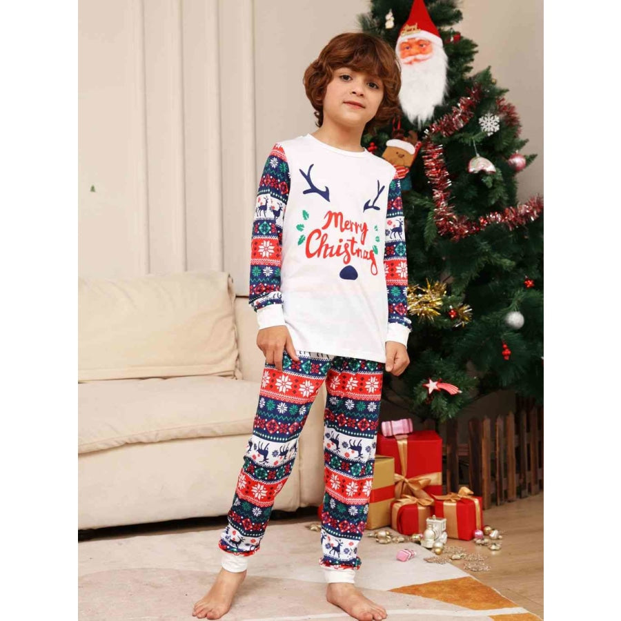 MERRY CHRISTMAS Top and Pants Set White / 2T