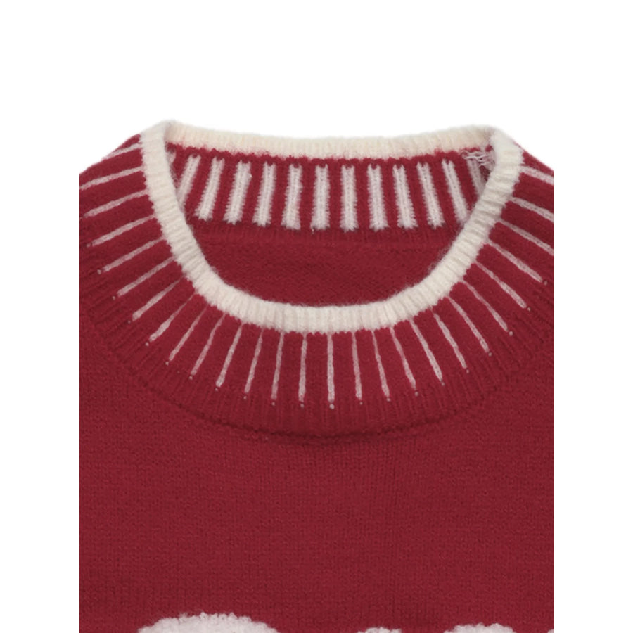 Merry Letter Crew Neck Sweater Apparel and Accessories