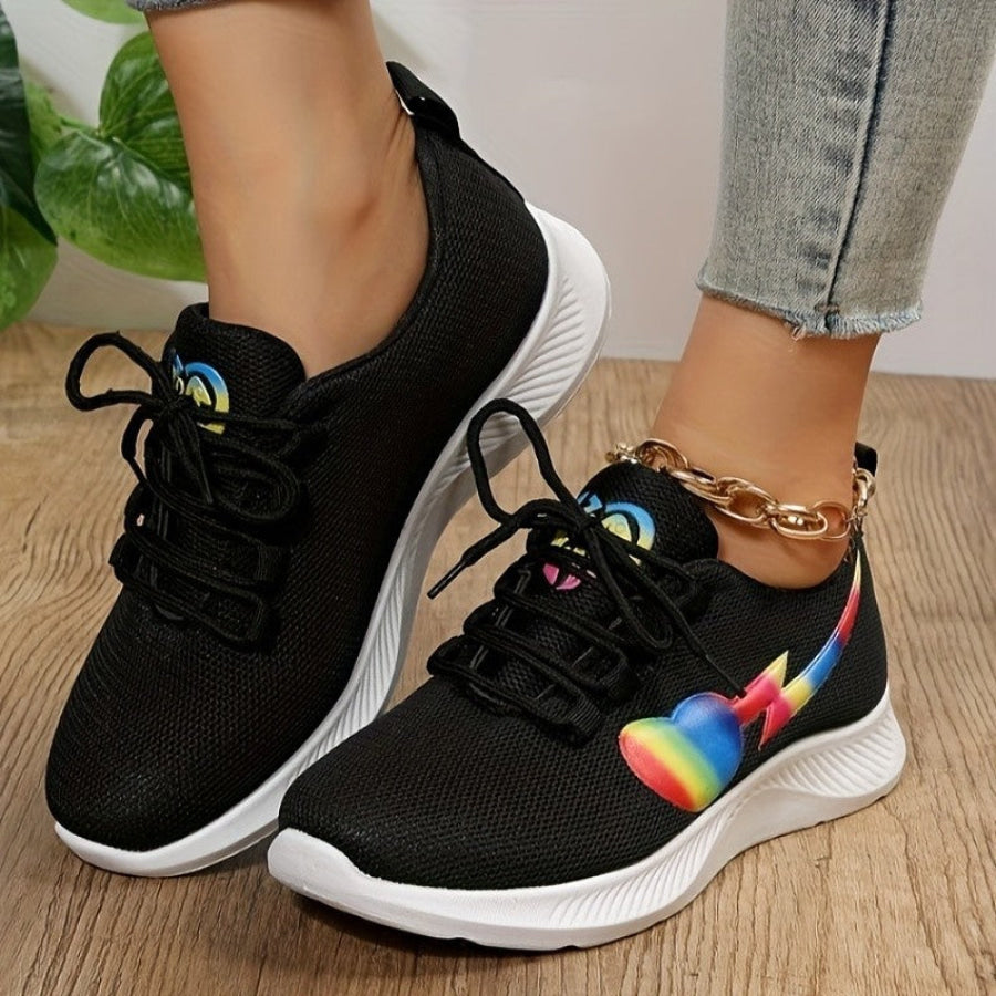 Mesh Lace-Up Sneakers Apparel and Accessories