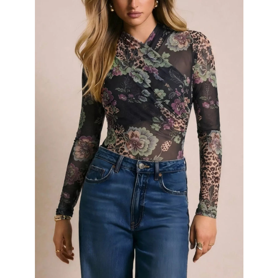 Mesh Long Sleeve Bodysuit Apparel and Accessories