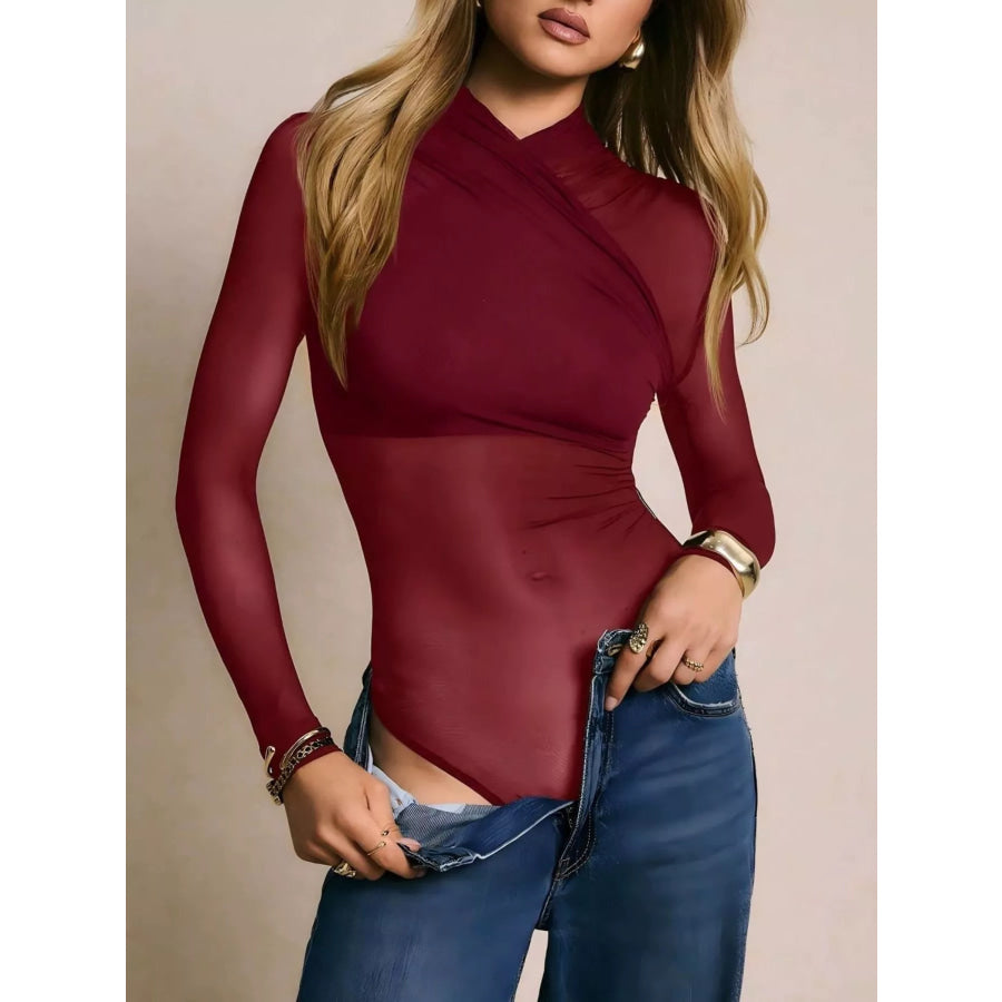 Mesh Long Sleeve Bodysuit Apparel and Accessories
