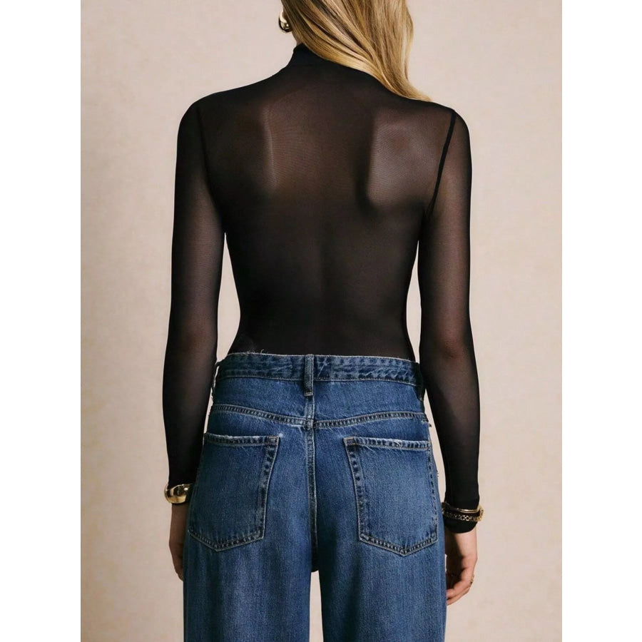 Mesh Long Sleeve Bodysuit Apparel and Accessories